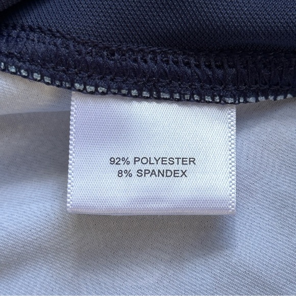 Peter Millar Womens Medium Navy White Leaf Pattern 1/4 Zip Pullover Top UPF 50+ - Picture 11 of 13